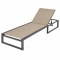 Sdraio da esterno reclinabile 190 cm x 60 cm struttura in acciaio verniciato a polvere e textilene colore beige e grigio scuro