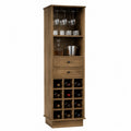 Mobile bar con portabottiglie e portabicchieri in legno ingegnerizzato effetto rovere 50 cm x 40 cm x 180 cm