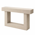 Tavolo consolle in MDF effetto pietra travertino colore beige 120 cm x 40 cm x 78 cm